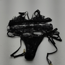 Plus-Size Lingerie Lace See Through Bra G-String Garter Sleepwear Women Sexy Erotic Lingerie Underwear Plus Size Temptation Costume-Black_4XL