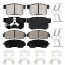 ABROML Front & Rear Premium Ceramic Disc Brake Pads Set Fit for Kia Soul 2.4L 2010-2013, for Hyundai Sonata 2008-2010, for for Hyundai Elantra 2010, 8PCS (With Hardware)