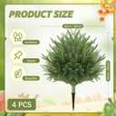 CroBlissful 4 Pack Artificial Cedar Ball Shrubs for Spring Porch Decor, 24 Outdoor Faux Evergreen Plants with Ground Spike, UV Resistant Front Door Entryway Garden Greenery