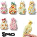 7 Pcs Bird Diaper - Reusable Parrot Diaper with Waterproof Inner - Cute Chicken Pants Pet Diapers Nappy for Parakeet, Cockatie,l Mini Macaw, Canary, Pet Chicken & Duck