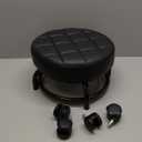 Low Roller Seat Low Height Rolling Stool PU Leather Rolling Stool, Modern Rolling Chair for Home Office Garage Shop