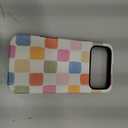 For IPhone 17 Pro Max Case,Retro Color Checkered Vintage Aesthetic Checkerboard,Dual Layer Soft TPU Hard PC Bumper Case Design-Colorful