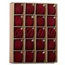 Senjie 20pcs Burgundy Velvet Christmas Ornaments Balls Flocked Christmas Tree 2.36 inch Plastic Balls Xmas Hanging Ornaments Decoration Red