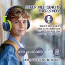 Mokata Kids Headphones Bluetooth 5.3 Wireless Lightweight Fast Charging 68 Hours Play Time Volume Limited 85/94dB Over Ear Foldable with Built-in Mic for Toddler Boy Tablet Pad Deepblue