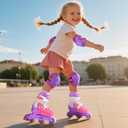 Inline Skates for Girls and Kids, Roller Skates Blades with 4 Size Adjustable Light up Wheels for Kids Girls Beginner Ages 4-8 5-8 6-12 8-12 Indoor Outdoor