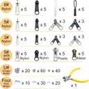 254 Pcs Zipper Repair Kit with Case Include Zipper Replacement and Pull, Universal Zippers Replacement kit for Cloting, Jackets, Coat, Boot, Backpack, Purse and Outdoor Gear