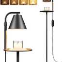 Candle Warmer Lamp, Floor Candle Lamp Warmer, Adjustable Height Dimmable Candle Warmer with Timer for Scented Jar Candles, Birthday Presents for Women, Electric Wax Melt Warmer Modern Home Decor (Black)