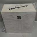 Cregugua Wooden Wedding Card Box with Heat Arrow Shaped Slot,Rustic Whitewashed,9.8 x 5 x 9.8 Inches