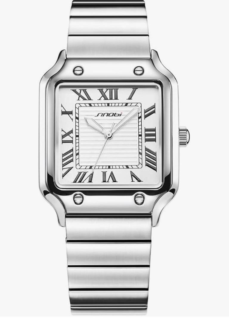 Classic Square Watches for Men with Roman Numerals Casual Watch