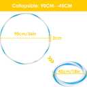 4Pack LED Hoop Dance Exercise Light Up Hoop for Kids Adults Children, 36in24in Fitness Equipment Weight Loss Auto Color Changing Strobe Glow Light