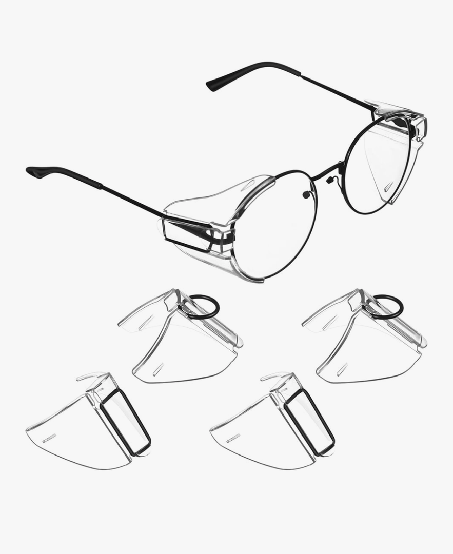 VOSAREA 2 Pairs Glasses Side Safety Glasses Side Flexible Slip on Side Shields for Safety Glasses Fits Small to Large Eyeglasses