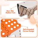 ACSTEP 9 Inch Folding Step Stool 300 LB Capacity Plastic Foldable Step Stools for Kids and Adults, Folding Stool Suitable for Kitchen, Stepping Stool with Handle Bicolor Orange Small Step Stool 1PC