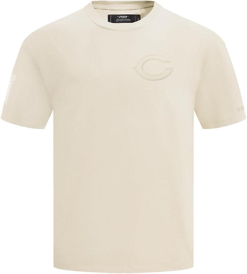 Pro Standard Mens NFL Neutral Cotton Short Sleeve Tee (Beige, L)
