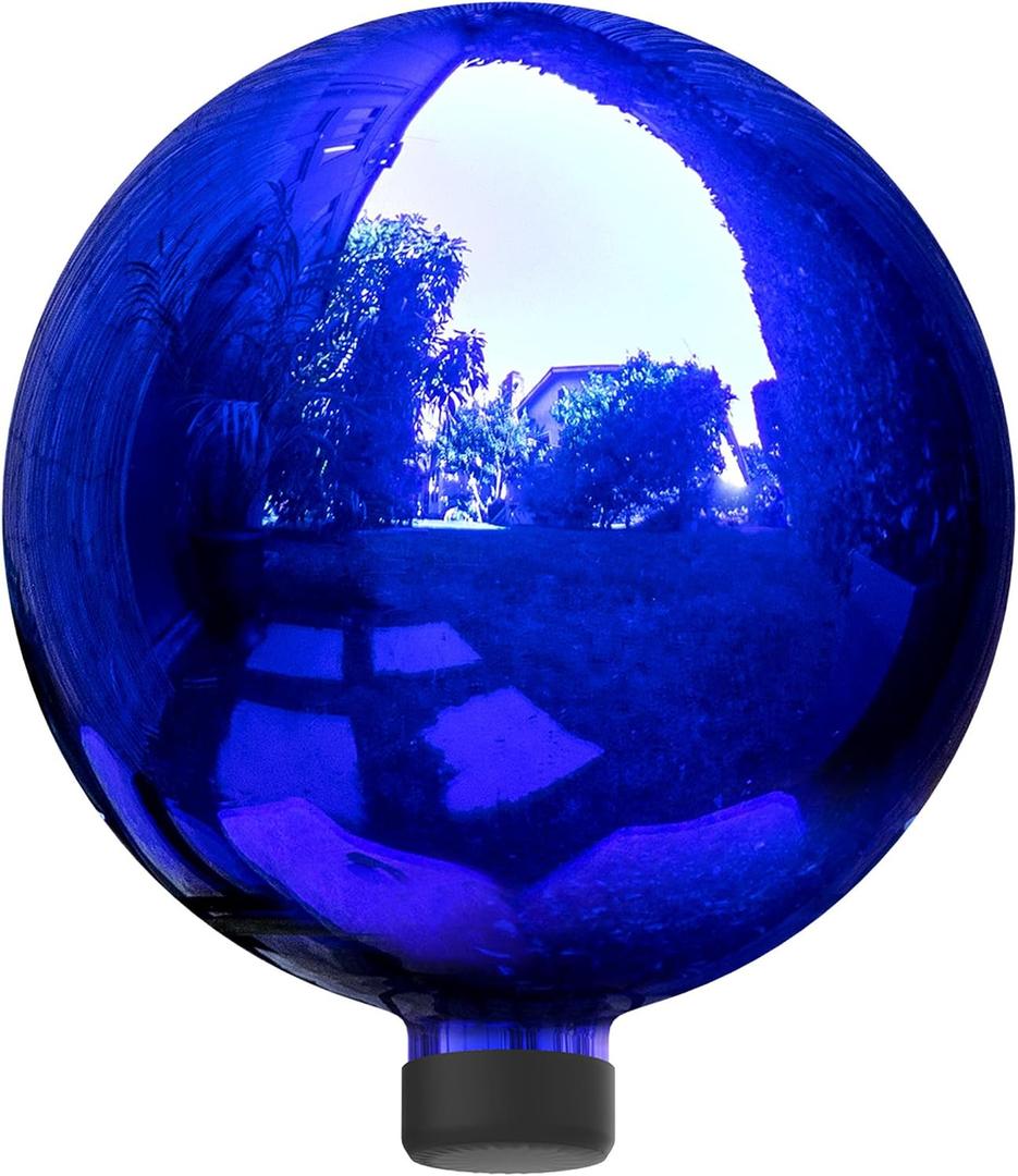 Alpine Corporation | 10" Indoor/Outdoor Glass Gazing Globe Festive Garden & Yard Dcor Accent Blue