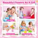 Osllate DIY Arts and Crafts for Kids Flower Toys with Lighted vase, Upgraded Unicornous Design Fabric Bouquet Craft Kits for Kids Toys for Girls Christmas Birthday for 3-12+ Year Old, Pink