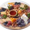 FARBERWARE Build-a-Board Cutting Board with Five Compartments and Clear Locking Lid for Charcuterie, Snacks, and More, Bamboo