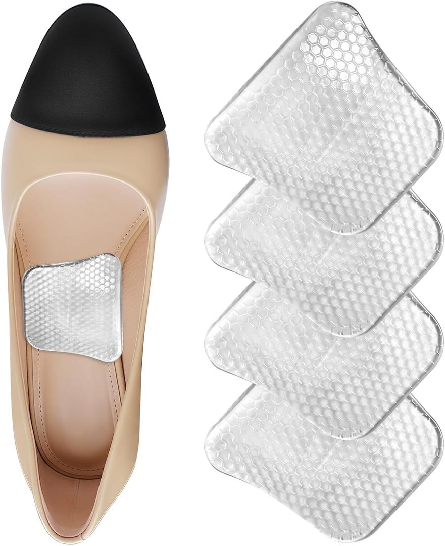 Arch Support Inserts Women Men (4 Pads Gel Arch Support Cushions) for Plantar Fasciitis Relief, Flat Feet High & Fallen Arch Pads, Feet Pain Relief, Soft Gel Arch Support Insoles, Clear