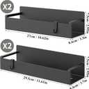 HuggieGems 4 Pack Magnetic Spice Rack Organizer for Refrigerator and Oven, Black Fridge Organizers and Storage for Kitchen