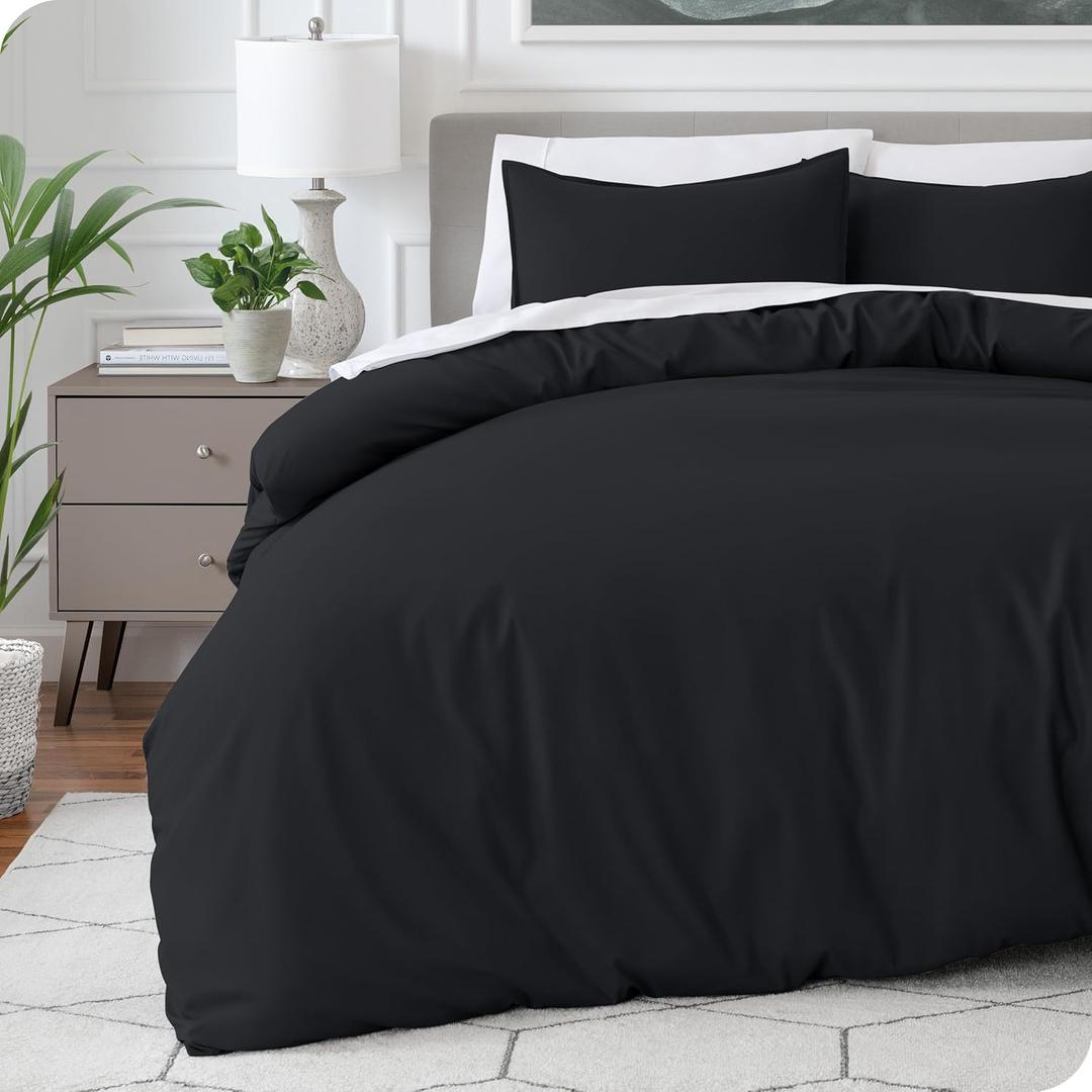 Bare Home Bedding Duvet Cover Extra Long Size - Premium 1800 Super Soft Collection - Lightweight, Cooling Duvet Cover - Soft Breathable Bedding (Twin/Twin XL, Black) (02 - Black (No Comforter))