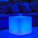 LOFTEK 20-inch LED Lighted Cube Table, Large Cube Chair Light, 16 RGB Colors Glowing Cube Seat w/Remote Cordless, Rechargeable, Waterproof, Home Outdoor Patio Pool Bar Stage Party Lighting Decoration