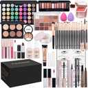 Makeup Set for Women Full Kit Includes, eyeshadow liquidfoundation,Loose powder,Eyebrow pencil,Lipstick Eye Pencil Makeup BrushesMakeup practice board 4-color lip gloss set