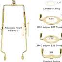 Mornajina 7 8 9 10 inch Lamp Shade Harp Holder, Adjustable Lamp Harps and Finals, Fit both Standard Lamp Rod and E26 E27 Light Base UNO Fitter Adapter Converter Finial Set (Gold)