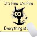 2 x Funny Mouse Pad with Non-Slip Rubber Base, Home Office Decor Desk Accessories, It's Fine I'm Fine Everything is Fine,Personalized Design Mouse Pads for Desk,