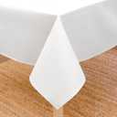 Encasa XO Dining Table Cover | 56"x84" Cotton Canvas Rectangular Tablecloth | Machine Washable, White Table Cloth for Indoor & Outdoor Dining, Durable, Easy-Care | Suitable for Any Occasion