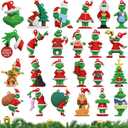 24Pcs Mini Christmas Collectible Dolls Figurines,Tree Hanging Ornament Gifts for Xmas Goodie Bag Stuffers Winter New Year Holiday Party Favors Decorations