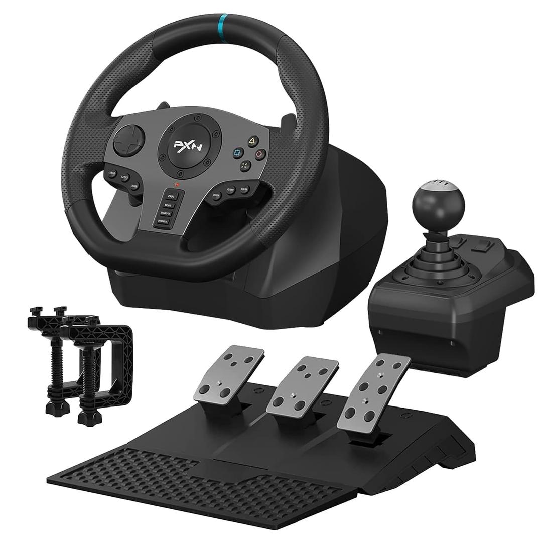 PXN V9 Gaming Racing Wheel pc Steering Wheel With Pedals and Shifter 270/900 Dual-Motor Feedback Driving gaming Racing Wheel for PC,PS4,PS3,Xbox One, Xbox Series X/S,N-Switch