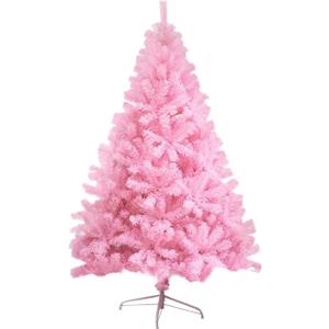 CCINEE 6ft Pink Artificial Christmas Tree, 700 Branch Tips Hinged Spruce with Metal Stands, Easy Assembly, for Xmas Holidy Home Party Decoration