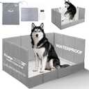 HQ4US 4LEGS Dog Litter Box, Pee Pad Holder Foldable, Indoor Dog Potty Tray for Puppy & Large Dogs, High Walls, Seamless, No Assembly, Waterproof, Easy to Clean, No Spill,Portable for Travel