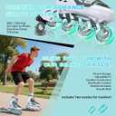 Adjustable Inline Skates for Kids and Adults, Outdoor Beginner Roller Skates with All Light Up Wheels for Girls, Boys, Men and Women (Large(US 6Y-8.5Y)Youth, Grey)