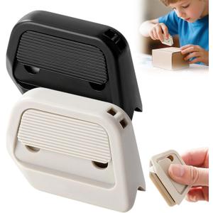 Magnetic Retractable Box Cutter, Upgrade Auto-Retract Utility Knives with Ceramic Blades Right Angle Groove,Safe for Kids,Home and Office, Cardboard Cutting Tool(White+Black)