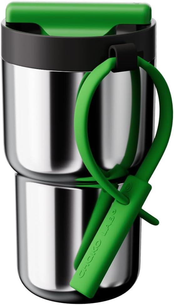 CHAKO LAB Stainless Steel Insulated Water Bottle with Two Drinking Ways | Twist Tumbler BPA-Free Leak-Proof | 17 oz Bottle with Ceramic coating | Sliver
