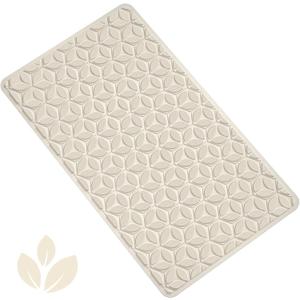 WRISIN Bathtub Mat Non Slip with Suction Cups - 100% Rubber Bathroom Mat Textured for Bath Tub Shower Safety - Soft on Touch - BPA/PVC Free - Pet Dog Bath Mat - Machine Washable - 16 28 InchBeige