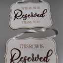 This Row Is Reserved Signs For Wedding Chairs - Set Of 2 Wooden Reserved Row Signs For Wedding Receptions, Rustic Reserved Seating Signs For Restaurant, Bridal Shower, Parties