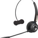 TelPal Wireless Noise Cancelling Headphones, Bluetooth, Over Ear, Black, PC/Mobile Compatible, Best for Call Center, Gaming, Noise Reduction, 12 Hours Battery Life