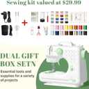 Beginner Sewing Machine, 12 Built-in Stitches with Foot Pedal, 2-Speed Control, Portable Mini Sewing Machine for Home Travel Use & Sewing Enthusiasts (green)