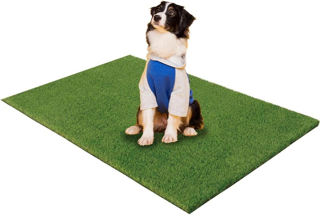 Reusable Potty Training Grass Mat for Dogs - 19.7 X 39.4 Inch Artificial Turf with Drainage Holes, Washable Dog Potty Pad for Indoor & Outdoor Use, Easy to Clean, Durable & Long-Lasting