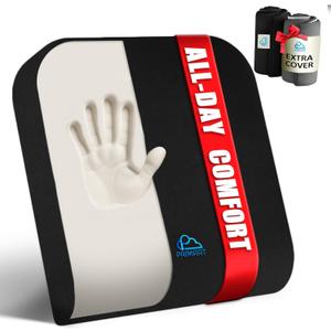 Memory Foam Seat Cushion, Ergonomic Office Chair Cushion for Back, Coccyx, Sciatica & Tailbone Pain Relief and Pressure Relief  Ideal for Car Seat, Wheelchair, Stadium & Recliner, Extra Cover (Gray)