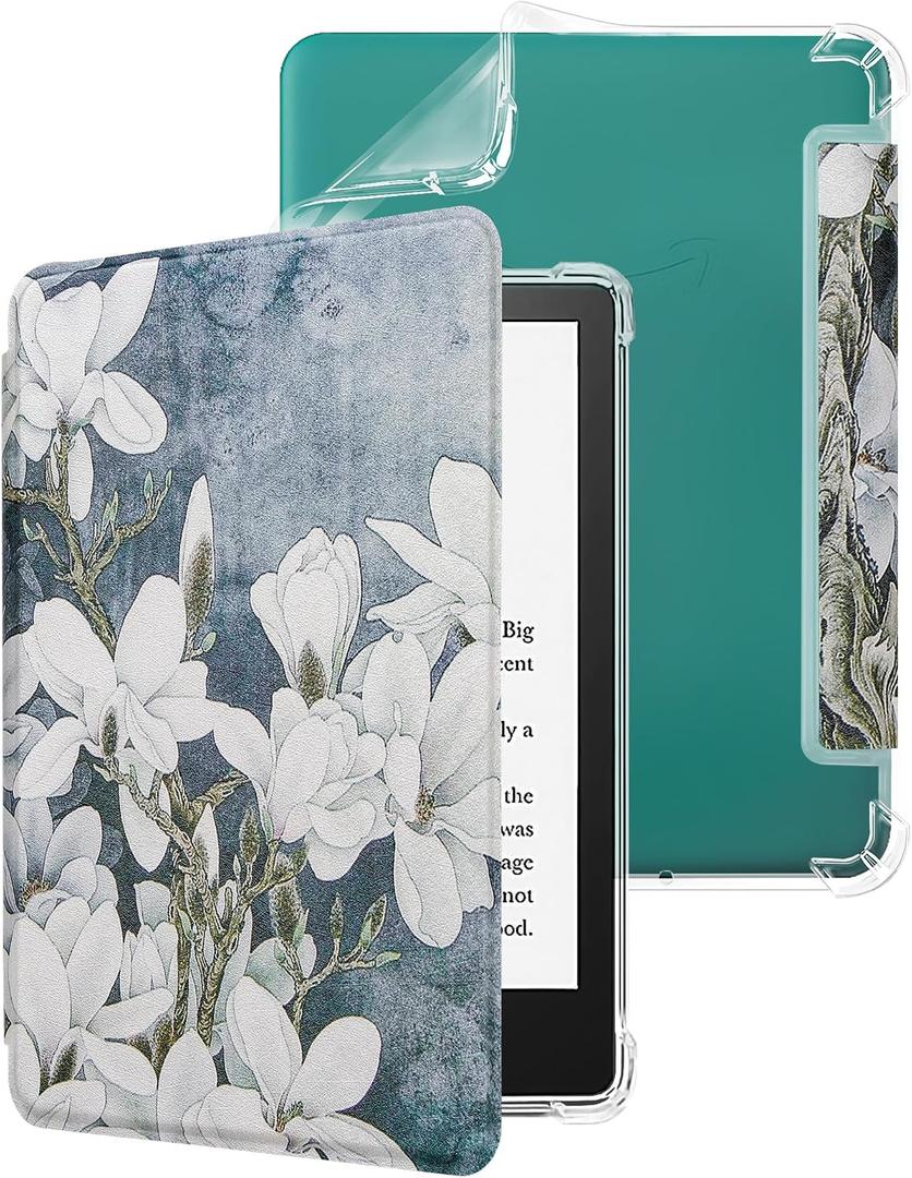 WALNEW Case for 7-inch Kindle Paperwhite 12th Generation 2024 and Colorsoft Signature Edition, Clear Soft TPU Back Protective Cover, Auto Wake/Sleep