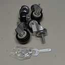 Finnhomy Stem Caster Wheels 2 Inch Heavy Duty Threaded Swivel Casters 5/16" -18 x 1 Set of 4 Premium Polyurethane Wheels PU Anti-wear Smooth Casters, Black