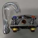 Gsw AA-410G Faucet, 4" Wall Mounted Backsplash, W/ 3-1/2" Gooseneck Spout, 1/2" Npt Male Inlets,