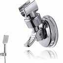 Adjustable Shower Head Holder with Vacuum Suction Cup | No Drill Removable Wall Mount for Handheld Shower | 360 Rotation & Angle Adjustable Bathroom Organizer | Chrome ABS Plastic (Silver)