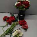 Artificial Flower in Black Glass vase, Red Roses,Carnations, Orchids, Artificial Roses in vase,11 x 11 x 16 inches (BGV-Red)