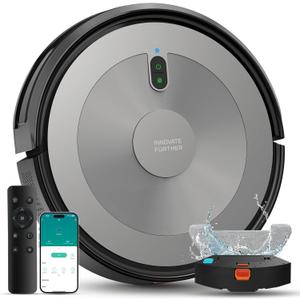 Robot Vacuum and Mop Combo, 5000Pa 3in1 Robotic Vacuum Cleaner, Brushless Motor, TangleFree Design, Smart App/Alexa Control, Auto Charging & Schedule, ideal for Pet Hair, Hard Floor and Carpet