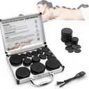 Hot Stones Massage Warmer Kit, 14 PCS Hot Stones Massage Set and Heater Kit, Electric Rocks Basalt Stone Massager for Professional Therapy/Home SPA Use 110V (Small Size)