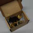 Smaxcn 6 Pack Black and Gold Drawer Knobs, Quality 1.5 Inch Handle Pull for Cabinet, Dresser and Closets