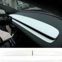 Goodangie00 4Pcs ABS Center Console Dashboard Cover Wrap Interior Accessories Compatible with 2025 2026 Tesla Model Y Juniper Accessories(Matte White)